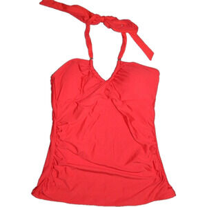 Calvin Klein Women's Red Twist Front Tankini Top Swimsuit Size XS